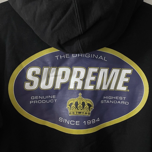 Authentic Supreme Classic Black Hoodie - Picture 6 of 7